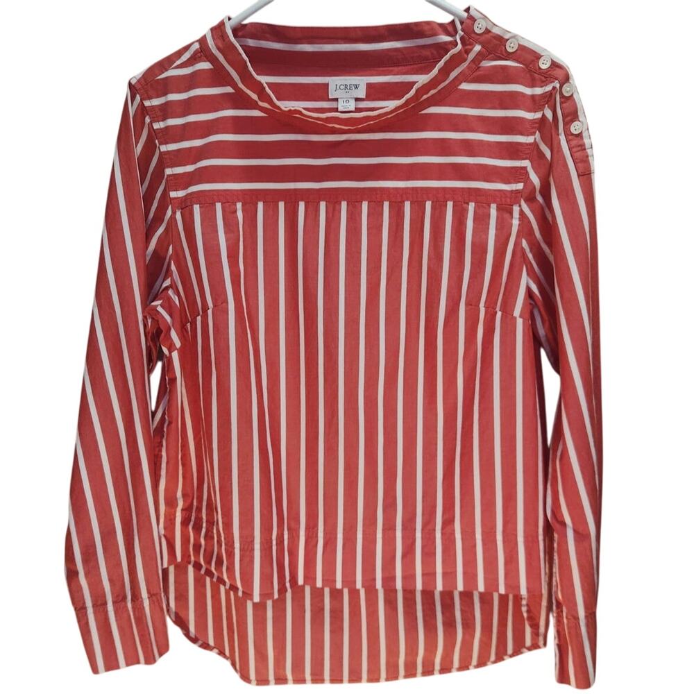 J.CREW MADDIE STRIPED FUNNELNECK woman's size 10